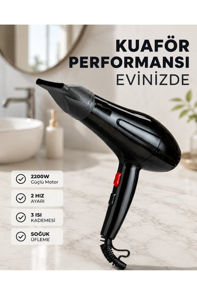 Eco Lounge 2200W Saç Kurutma Makinesi Soğuk ve Sıcak Üfleme Fonksiyonlu