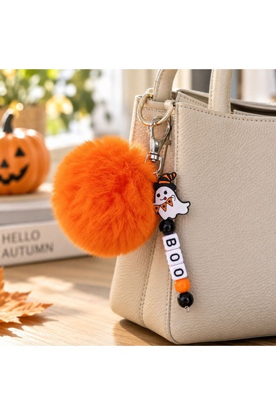 OEM Breloc de geantă de Halloween cu fantomă și mărgele, cu mesajul  "Boo ", ...