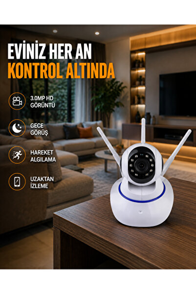 Full HD Akıllı IP Kamera – Gece Görüşlü, Hareket Sensörlü, Çift Yönlü Ses ve Online Kayıt Özellikli