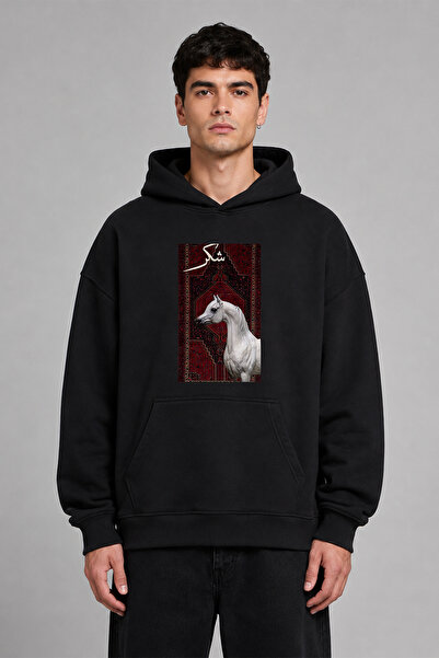 VSRN Φούτερ με κουκούλα Love Horse Design με στάμπα μπροστά, σε μεγάλο μέγεθο...