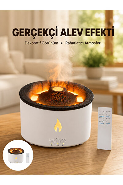 Lisinya 3D Flame Effect Air Humidifier – New Generation with Remote Control a...