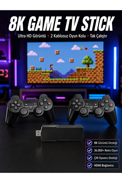 Lisinya 8K Ultra HD Game Box 36500 Oyunlu Game Stick Oyun Konsolu -