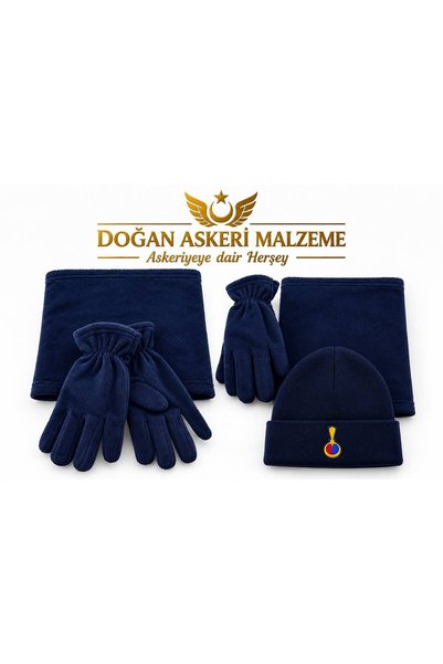 DOĞAN ASKERİ MALZEME J.Asayiş lacivert Armalı Bere & Boyunluk & Polar Eldiven...