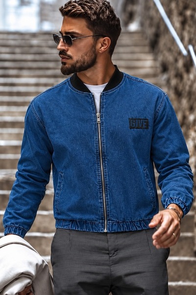 comstar Men's Seasonal Sports Zippered Navy Blue Jacket