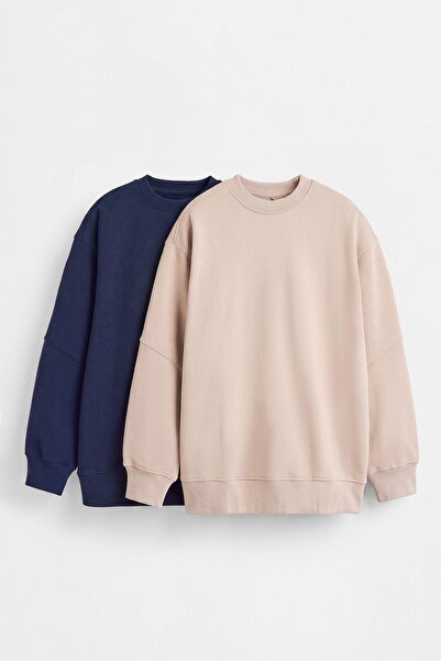LEFTIES ERKEK ÇOCUK 2'li düz renkli pelüş sweatshirt paketi