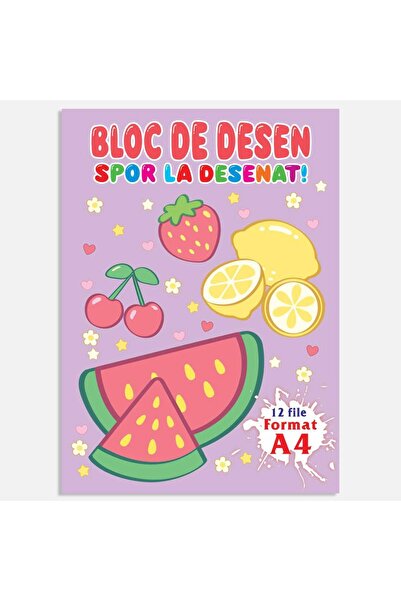 OEM Caiet de desen A4 cu tematică de fructe, 12 file