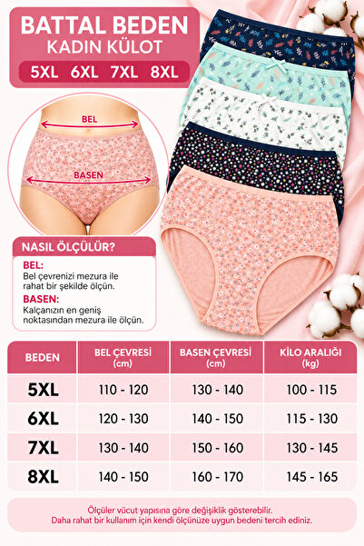 MİSSEMMA Battal High Waist 5 Piece Panties