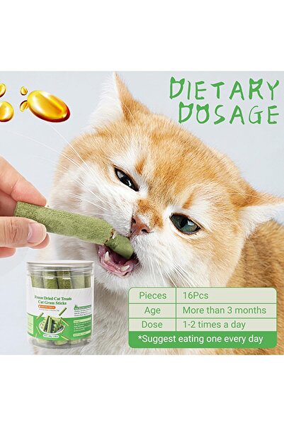 urevo Cat Grass Candy Set, Edible Cat Chew Sticks Toys, Natural Dried Snacks for Hairball Removal