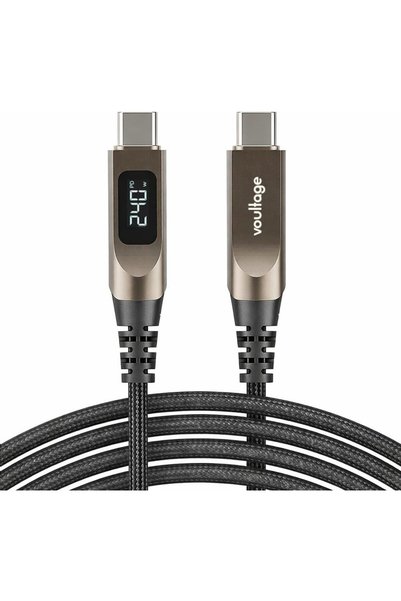 StepCo Type-C To Type-C 240W 1.2 M Dijital Watt Göstergeli Metal Uçlu Şarj Kablosu iPhone 17, 16, 15, Samsu