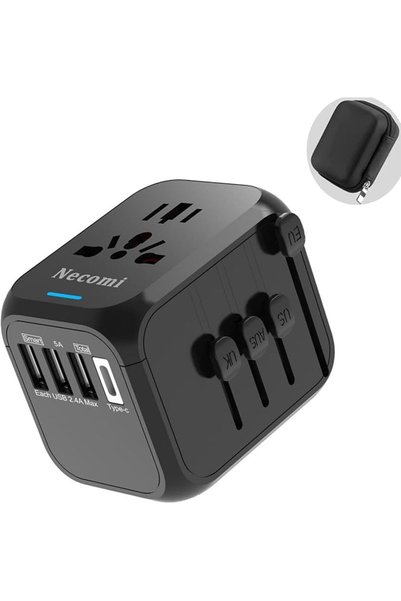 NECOMIC Necomi Universal Travel Adapter, شاحن دولي GaN 70W International char...