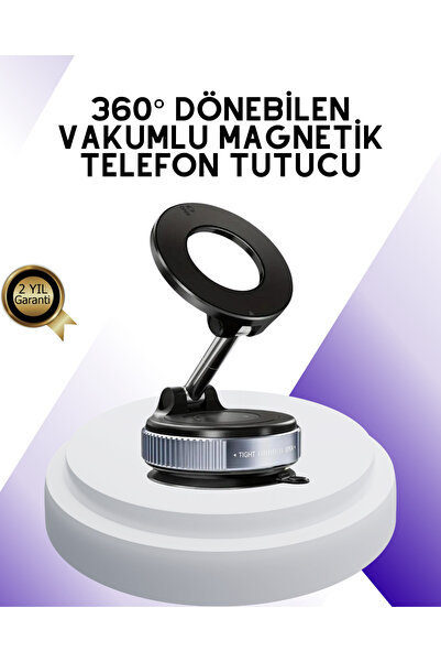 StepCo Manyetik Araç Telefon Tutucu 360 Derece Dönebilen Vakumlu Stand