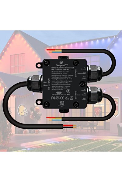 OEM Controler LED Impermeabil WeiguoIOT ESP32 WLED IP65, compatibil WS2811/WS...