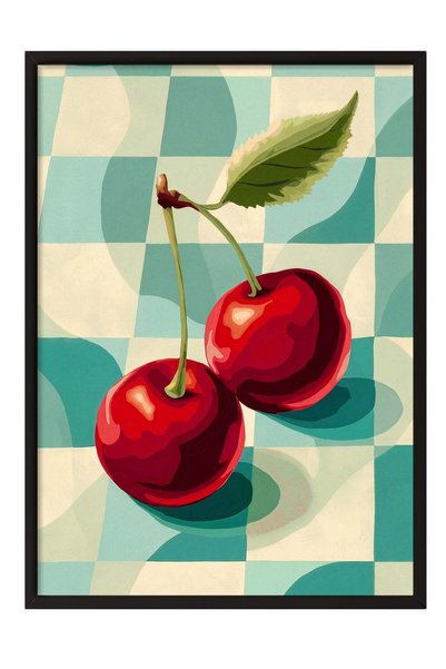 Postifull Kirazlar Poster – Siyah Çerçeveli Tablo NO:160136