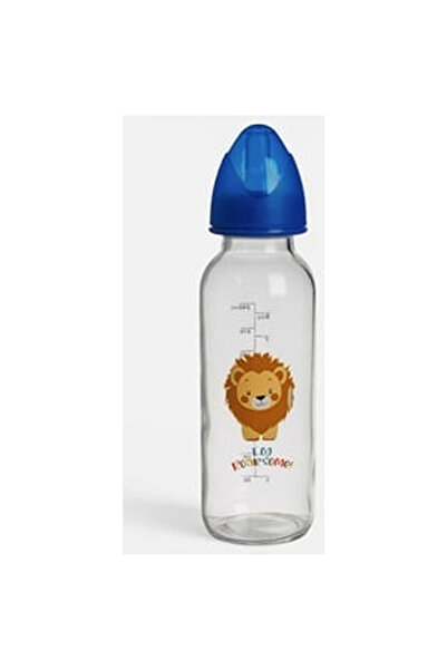 OEM Стъклена бутилка Honey Baby Lion със силиконова биберонка 240мл