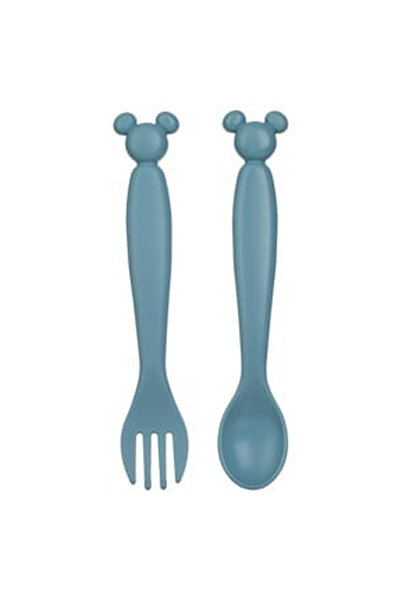 OEM Set Lingura & Furculita din Plastic Ciel cu Model Mickey Mouse 14cm - 2buc