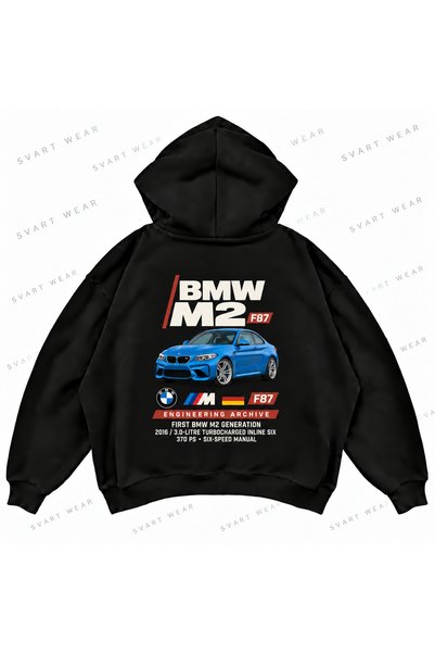 SVART WEAR Bmw M2 F87 Printed Oversize Boxy Hooded Sweatshirt