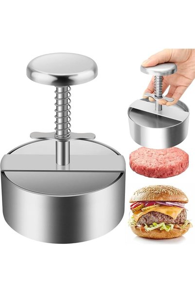 Tazweeq Hamburger Press, Hamburger Patty Maker, Stainless Steel Adjustable Bu...