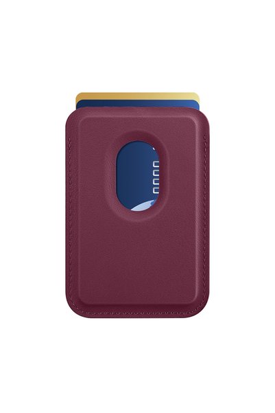 m.tk moveteck iPhone 12 13 14 15 16 17 18 Plus Pro Max Compatible High-Quality Phone Back Card Holder Foldable Strong Magnetic Grip Stand Leather Magsafe Wallet - Burgonya Wallet