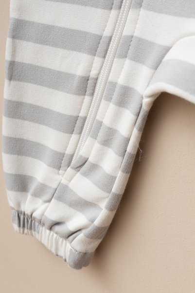 LOGO AKSESUAR Unisex Bebek %100 Pamuk Şardonlu İki İplik Kaykaylı Ördek Nakışlı Kapüşonlu Fermuarlı Tulum