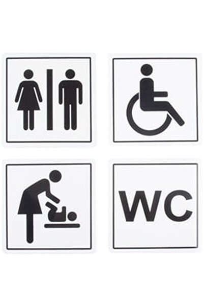 OEM Set Indicatoare Autocolante "WC"" 12x12cm - 4buc"