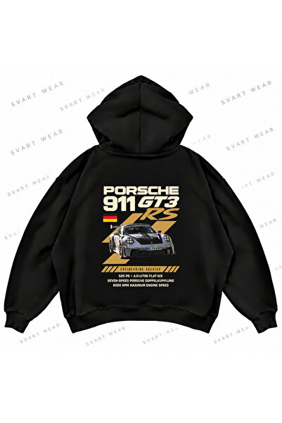 SVART WEAR Φούτερ με κουκούλα Porsche 911 GT3 RS με γραφικό σχέδιο και σε μεγ...