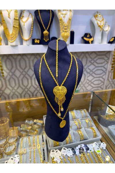 JUPİNG 22K ALTIN KAPLAMA MADALYONLU KATMANLI SET