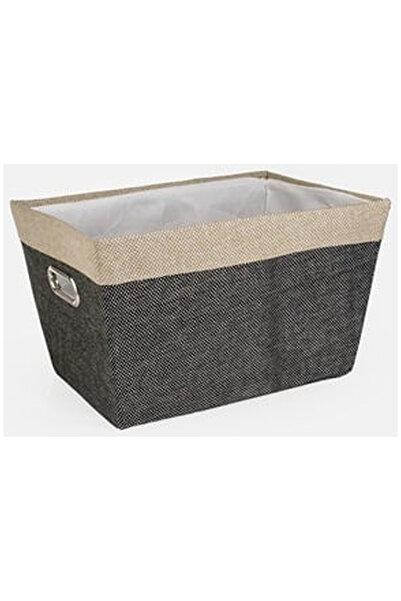 OEM Beige Grey Storage Basket with Metal Handles 40x28x23cm