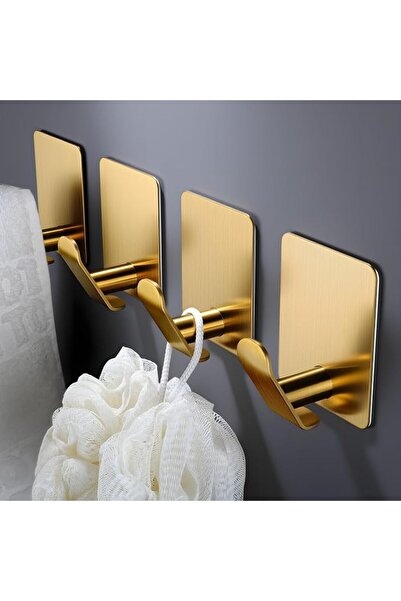 GENERAL DELITON Adhesive Hooks - 4 Pack Towel/Coat Hooks Wall Hooks Stick on ...