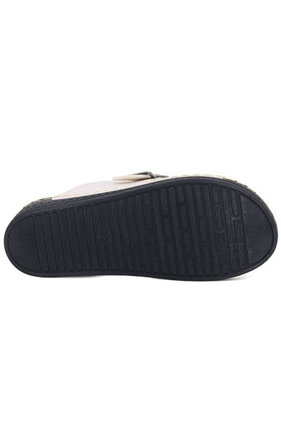 POLEX Zenne Inox Silver Cross Buckle Orthopedic Slippers Comfortable Soft Stylish