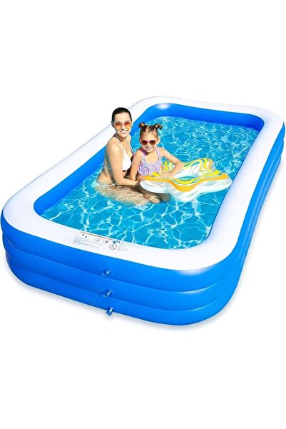 LUCKY Inflatable Swimming Pool, 260 * 160 * 60cm Full-Sized Large Inflatable ...