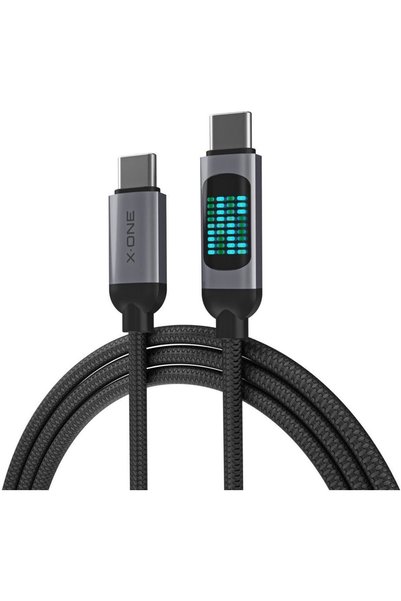 X-One Καλώδιο Δεδομένων LED Flowlink - Τύπου C σε C - 5A Μέγιστο 100W 1,2μ μαύρο