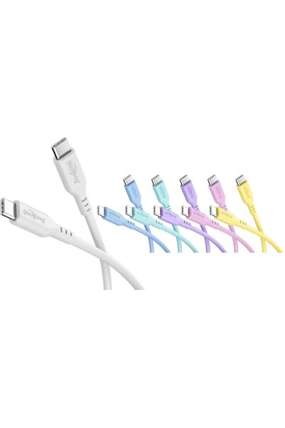 goobay Σετ Pastel Power Pack με 6 καλώδια σιλικόνης USB-C, 1,5 μ., μπλε, ροζ,...