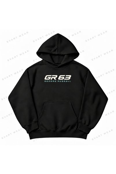 SVART WEAR George Russell F1 Printed Oversize Boxy Hooded Hoodie Sweatshirt