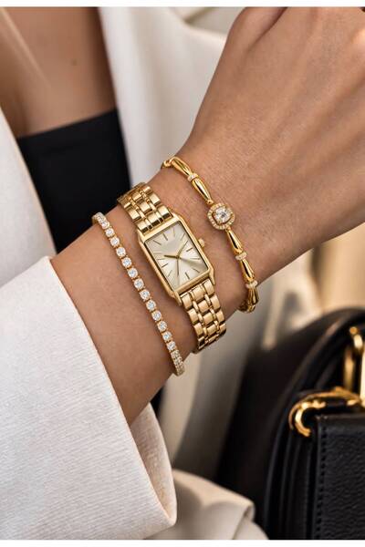 PARTEA Kadın Xuping 14K Tek Taşlı Kararmaz Bileklik 17+2 cm