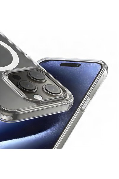Tradebit Husă transparentă magnetică MagSafe pentru spate pentru Apple iPhone 16 Pro Max, transparentă