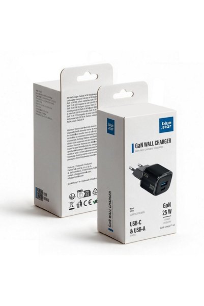 Bluestar Μπλου Σταρ Φορτιστής Τηλεφώνου Νάνο Γκαν USB-C + USB-A QC4.0 PD 3A 2...