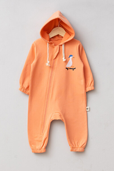 LOGO AKSESUAR Unisex Bebek Kaykaycı Ördek Baskılı %100 Pamuk Şardonlu 2 İplik...