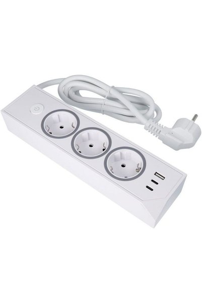 OEM Πολύπριζο με 3 πρίζες, μέγιστη ισχύς 3680W, 1x USB A, 2x θύρες Type C 25W...
