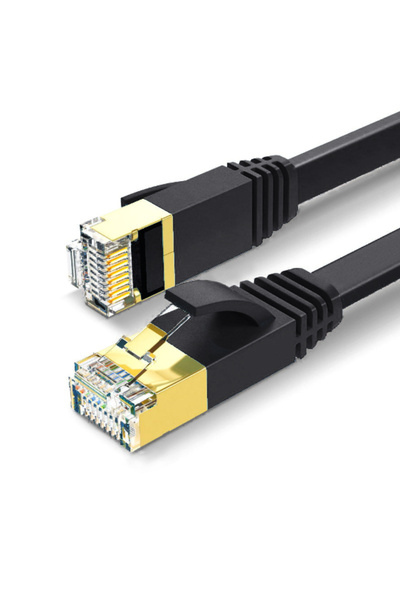 Tradebit Cablu de rețea LAN Ethernet plat SFTP CAT7, 10 m, negru