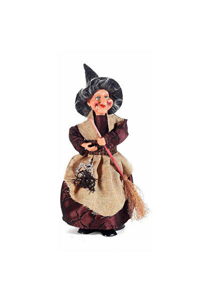 Decorer Figurină Vrăjitoare de Halloween Befana cu recipient pentru bomboane ...