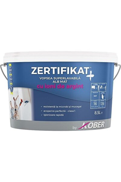 Kober Zertifikat Plus Нова супер миеща се боя, бяла, 8.5л