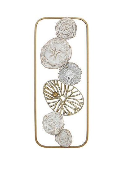 Ad Trend White gold iron wall decoration Flowers 25 x 61 cm