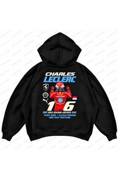 SVART WEAR Φούτερ με κουκούλα Charles Leclerc F1 με στάμπα, σε oversized boxy...