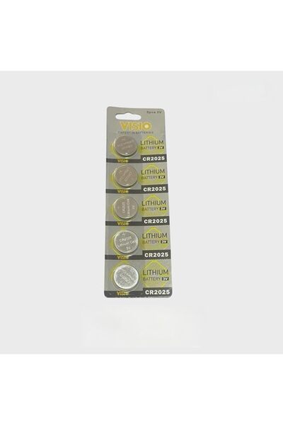Visio CR2025 Lithium Button Battery Set 5-Pieces