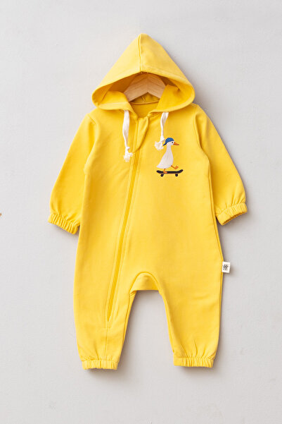LOGO AKSESUAR Unisex Baby Skateboarder Duck Printed 100% Cotton 2 Thread Hood...