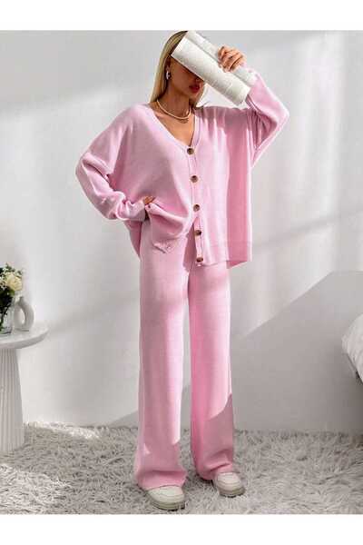 SAYZEN YOUR SHİNE Set top și pantaloni cu cardigan, basic
