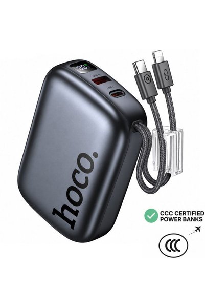 Hoco Power Bank 20000mAh PD20W Qc USB-C USB-A και ενσωματωμένα καλώδια USB-C ...