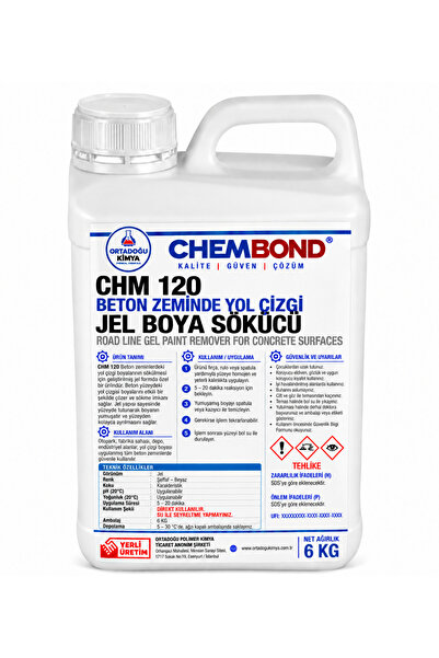 CHM 120 BETON ZEMİNDE YOL ÇİZGİ JEL BOYA SÖKÜCÜ 6 KG