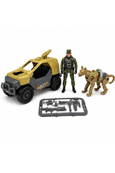 Generic Brand Jucărie Set Militar cu Figurină Soldat, ATV și Leu de Luptă, Ac...