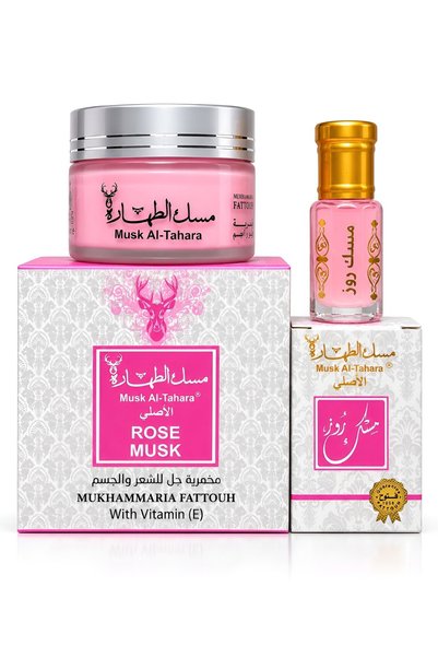 MUSK AL TAHARA روز مسك 6 مل + روز مسك موهماريا كريم مرطب ومعطر 50 مل